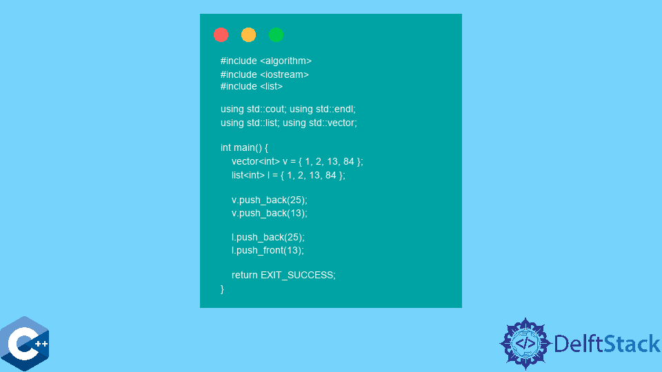 the-differences-between-stl-vector-and-stl-list-in-c-delft-stack